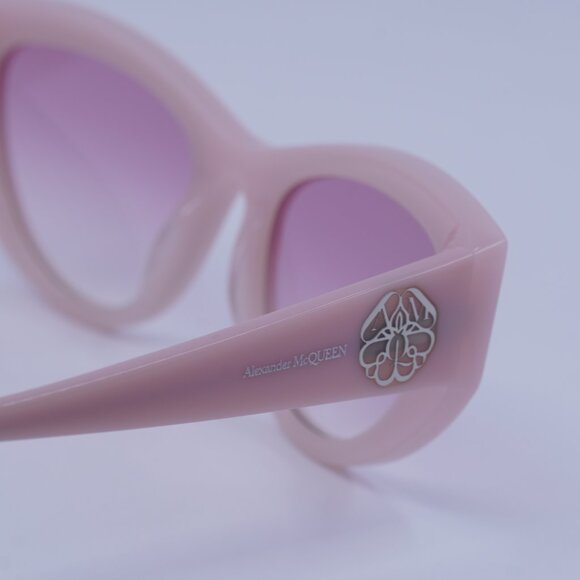 Alexander McQueen AM0377S 003 Sunglasses Pink Cat Eye Frame, Pink Lenses - Picture 10 of 11